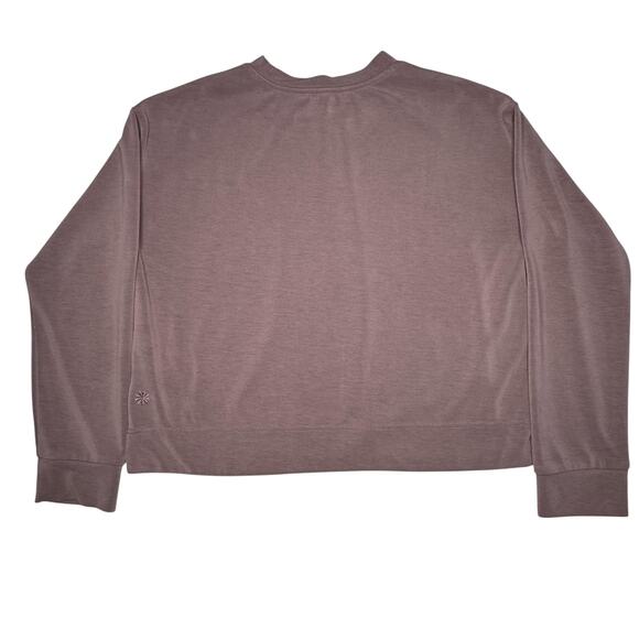 Athleta Seasoft Sweatshirt Womens Sz M Crew Neck Smoky Rose Tencel Athleisure - Picture 5 of 10